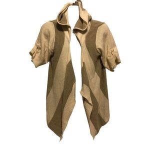 TORRID Size 1 Off White & Gray Striped Sweater with Hood Cardigan